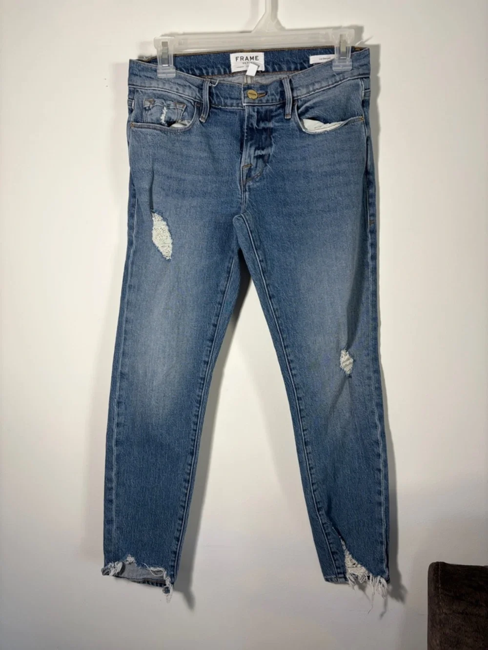 Frame Le Garçon Newport Distressed Ankle Crop Jeans - Picture 3 of 9